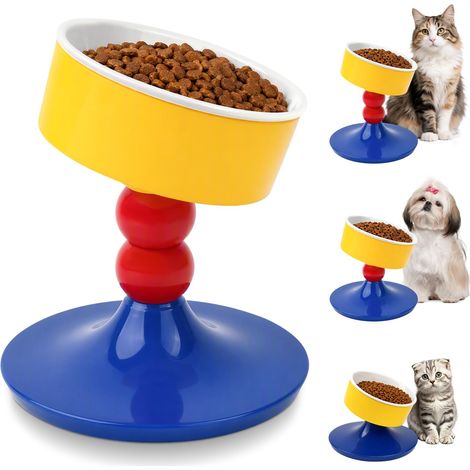 Gamelle Chat surélevée - 3 hauteurs réglables(12/15,5/19 cm) (1/5)