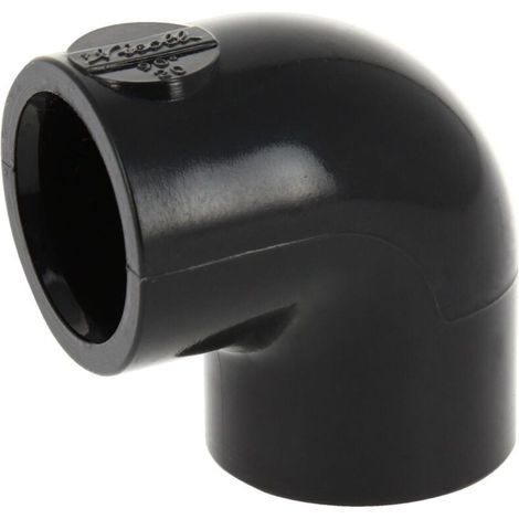 coude pvc pression - femelle / femelle - 90 degrés - diamètre 50 mm - nicoll c50f - grand rayon (1/2)