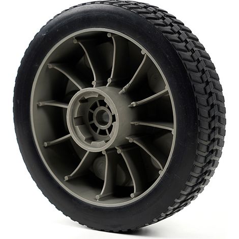 pièces 9 pouces recouvert de caoutchouc mousse moulée par soufflage roue silencieuse poussée à la main tondeuse à gazon roue en plastique jardin outil automoteur chariot roue en caoutchouc