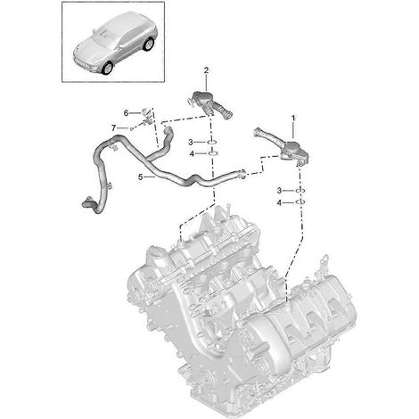 Soupapes de ventilation du carter moteur gauche et droite - compatible Porsche Cayenne, Macan et Panamera - réf. 94610722977 94610723077 (1/5)