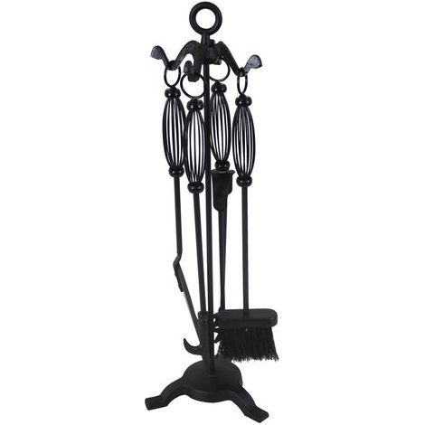 Penine Black Iron Fireside Fire Tools, 5 Piece Companion Set (1/5)