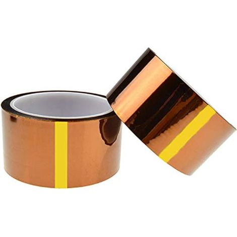 Ruban adhésif haute température Kapton en polyamide, lot de 2, résistant à la chaleur, pour applications d'impression 3D, isolation électrique (50 mm x 33 m) (1/5)