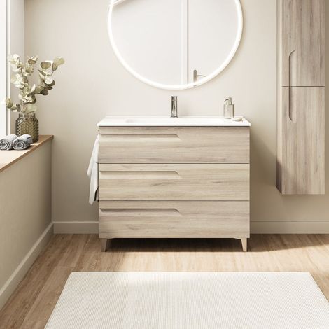 ROYO VITALE Mueble de Baño con Lavabo 3 Cajones Beige Nature - Medida: 60 CMS - ref: C0072619 (1/2)