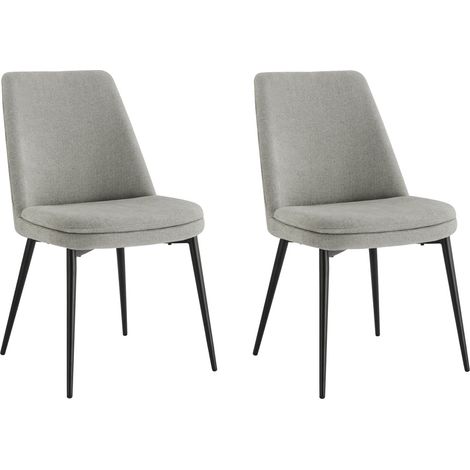 CHITA Polsterstuhl 2er Set ergonomisch mit Rückenlehne, Chenille, OEKO-TEX, Metallgestell, Esszimmerstuhl, Bürostuhl, Küchenstuhl, 4-Fuß-Stuhl