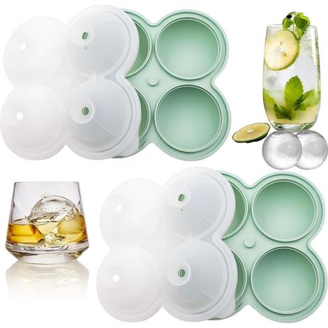 2er-Pack Eiswürfelform Silikon, 6cm runde Eiswürfel, BPA-frei, wiederverwendbar (1/5)
