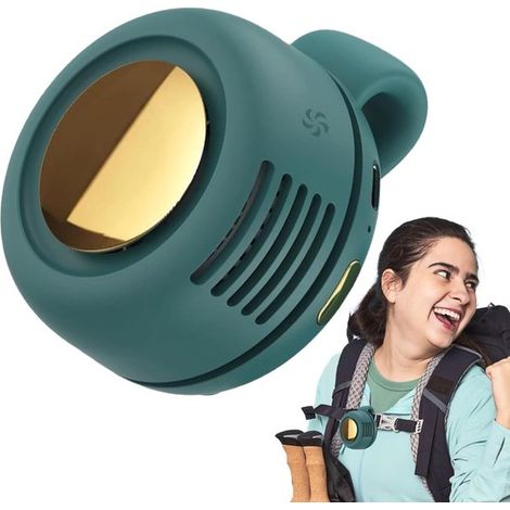 Ventilador de aspas sin clip: silencioso, giratorio 360°, funciona con pilas, ideal para el cuello, el cinturón, senderismo y acampada. (1/5)