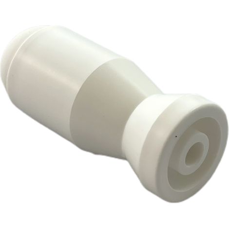 Butoir mural MADE IN FRANCE en plastique dur blanc & bouchon amortisseur en élastomère (caoutchouc) blanc. Diamètre 27mm et longueur 70mm. (1/3)
