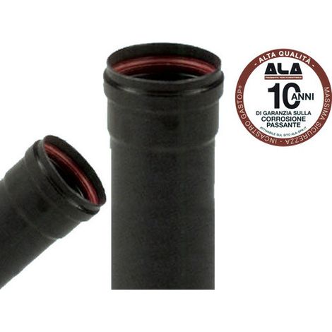 Tubo ALA Aeternum Ø10 cm H25 cm negro mate para estufas de pellet – A.L.A.