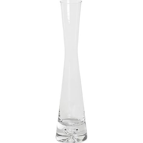 1 Vase verre transparent, motif vintage, soufflé main, 5x20x3,5cm, décoration maison bureau mariage (1/5)