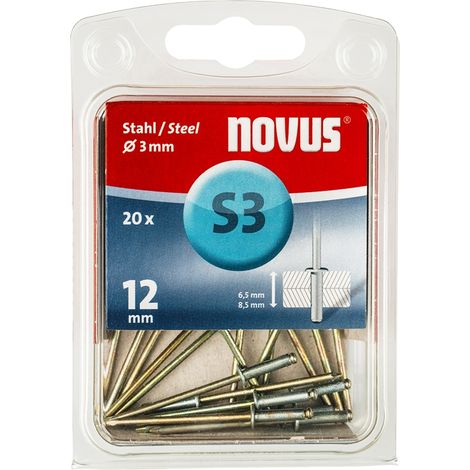 Novus Blindniete S 3 x 12 mm Stahl 20 Stück