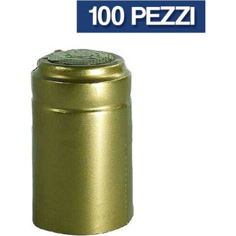 Capsule termoretraibili 33 x 55 mm colore oro 100 pz protezione tappi di sughero da muffe e tarli bottiglia spumante vino