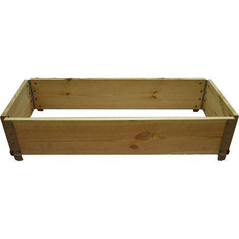 Multitanks – Carré potager en bois naturel 1000x400mm – 78 litres – Montage sans vis ni clous – Pour balcons et terrasses (1/2)