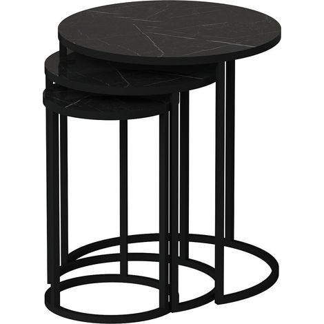 Set de 3 tables basses empilables en métal Gloria (1/5)