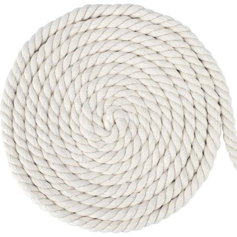 XEPHO Corde Macramé Blanc 12mm - 10M, Fil Macramé pour DIY, Décoration Murale Bohème