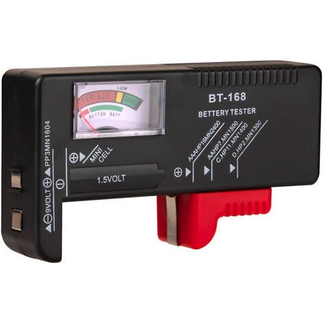 Testeurs de Batterie Universel Domestique Controleur de Piles Auditives Testeur de Tension Batterie pour Piles AA, AAA, C, D, 9 V, 1,5 V et Bouton,Fonepro (1/5)