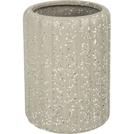 Taza de cer谩mica marr贸n para cepillo de dientes de ba帽o PER脷 (1/3)