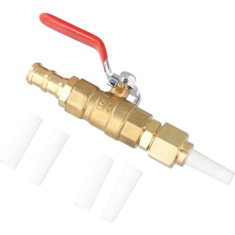 Outil de sablage de type valve avec robinet à bille en laiton et connecteur, 4 embouts en céramique résistants à l'usure pour la restauration automobile et les projets de nettoyage de la rouille (1/5)