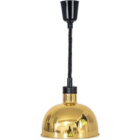 Lampe chauffante alimentaire suspendue de 300 W, longueur réglable de 60 à 180 cm, diamètre 290 mm, pour usage domestique et professionnel. (1/4)
