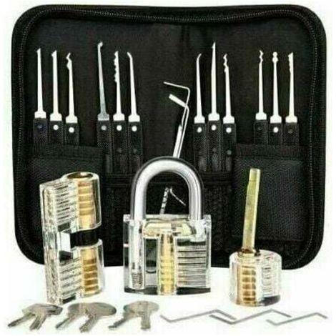Kit de crochetage professionnel, 26 kits de signature de mot de passe avec 3 kits transparents de crochetage de cadenas (1/4)