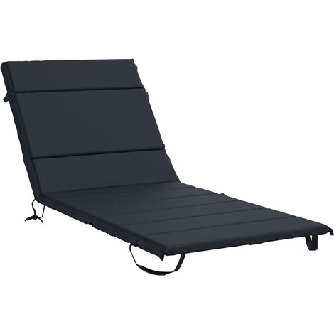 Coussin de chaise longue GEMERT - 200 × 90 × 3 cm - bleu foncé - 100 % polyester