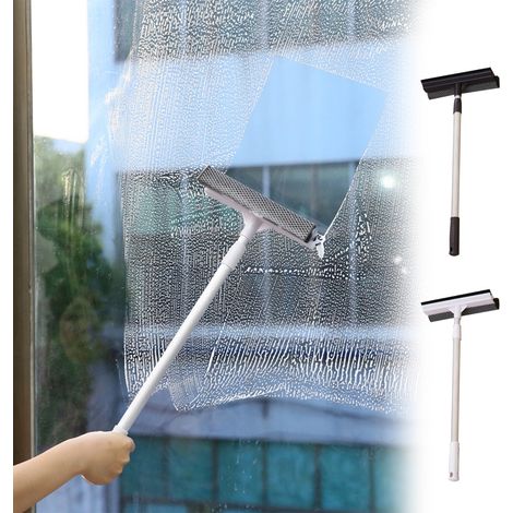 Grattoir À Vitre - Tige Télescopique Réglable 20,5 À 49 Cm - Acier Inoxydable - Pour Miroirs Salle De Bain Vitres Carreaux Et Objets En Verre - 1 Pièce