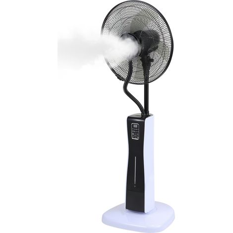 Jiubiaz Ventilatore a piedistallo con funzione spray per un clima piacevole nell'ambiente Ventilatore da 75W con 4 con telecomando e funzione timer