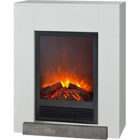 Xaralyn Hamar Marco De Chimenea De Madera Mdf Estilo Moderno y Lineal Blanco (1/3)