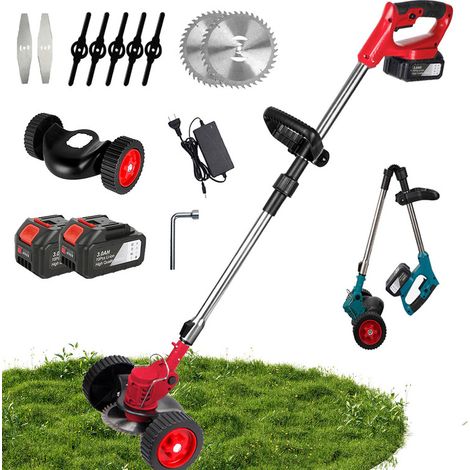 Tondeuse à gazon électrique sans fil 1500 W – 12 000 tr/min, débroussailleuse et coupe-herbe pour pelouse, jardin et cour