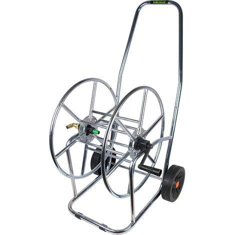 Professioneller Schlauchwagen für max. 80m 3/4 Zoll aus verzinktem Chrom (1/5)