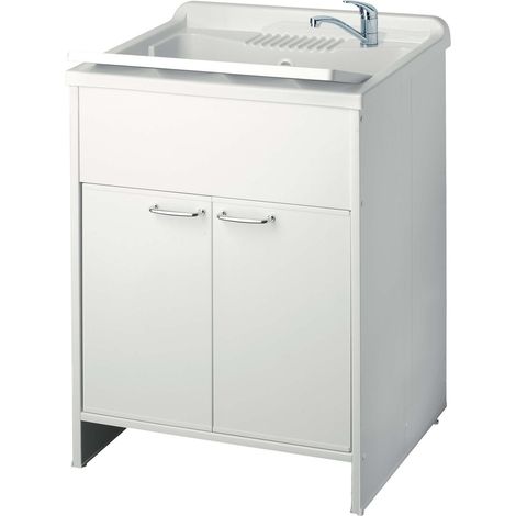Mobile Lavatoio in PVC 60x60x85cm 2 Ante Forlani Honest Bianco