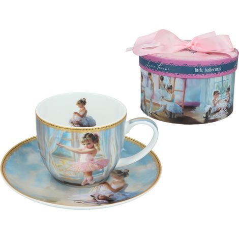 Tasse mit Untertasse L. Lozano kleine Ballerinas Kaffee-Tee-Geschenk (1/4)