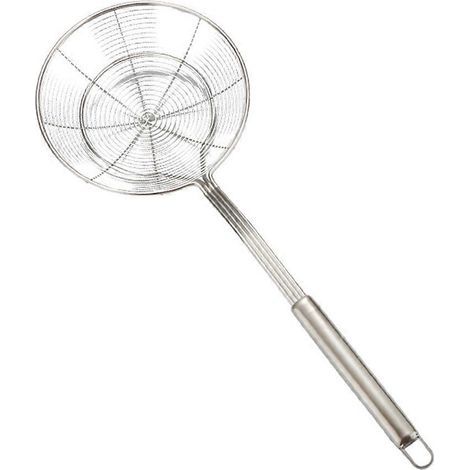 Frittierölsieb aus Edelstahl (14 cm Durchmesser) – Nudelsieblöffel – Ideales Küchenutensil für Zuhause und Gastronomie (Pommes frites, Chips etc.) – 39,00 x 13,50 x 5,00 cm (1/4)