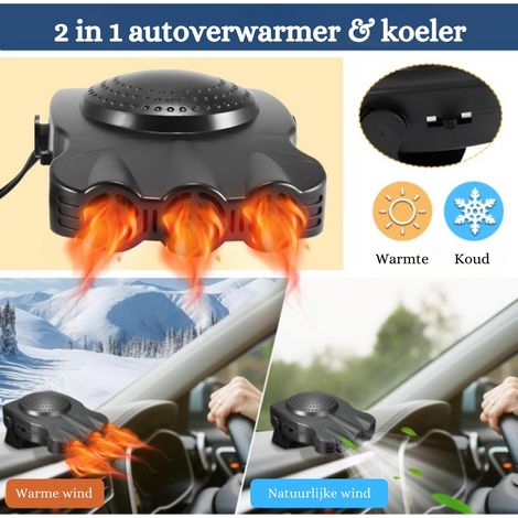 Tragbare 12V-Autoheizung – Scheibenentfroster – 150W-Lüfterheizung für Autos, Wohnmobile, LKWs, Taxis und Busse (Schwarz)