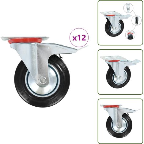 Ruedas para muebles - vidaXL Ruedas giratorias 12 unidades 160 mm - Ruedas para bancos