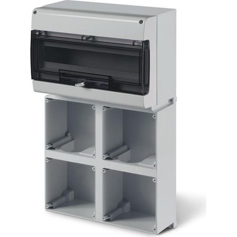 Supporto modulare a parete 4 prese sistema omnia ip66 287x408x146 mm 14 moduli scame 572.0315
