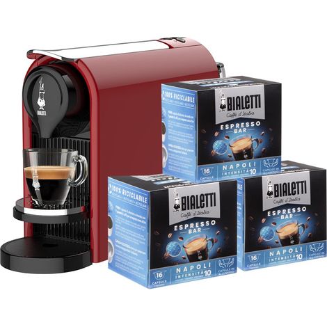 Bialetti Gioia Plus Macchina Caffè Capsule Serbatoio Estraibile Compatta Rossa