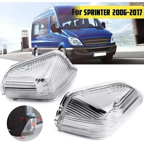 Paire Clignotants de rétroviseur gauche et droit pour Mercedes-Benz Sprinter W906 / VW Crafter 2006 à 2017 Feu clignotant miroir plastique PC halogène, Références OEM : 0018228920 / 0018229020 (1/5)