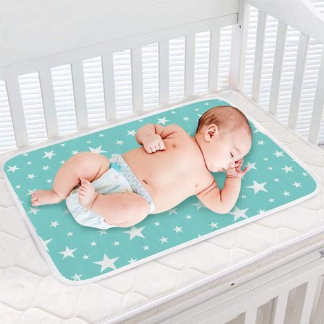 Bébé Imperméable Matelas à Langer, Lavable Matelas Tapis écologique Cotton pour Voyage, Coton en étanche et Lavable Tapis, Draps De Lit Pour Nouveau-Né- (1/3)