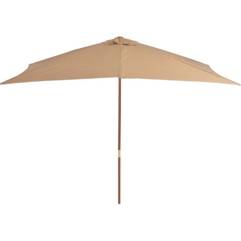 Grand Parasol Rectangle 300 X 200 X 250 cm Beige. Poteau en bois. Raffinement et Ombre Terrasse et Jardin (1/5)