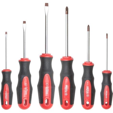 6-teiliges Schraubendreher-Set mit magnetischer Spitze, S2-Stahl, Kreuzschlitz & Schlitz (1/5)