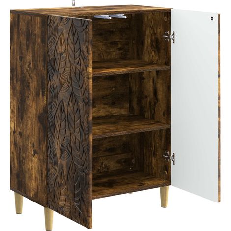 Sideboard/Anrichte/Buffet Geräucherte Eiche 66 x 34,5 x 90 cm Holzwerkstoff LXWW717150 (1/5)