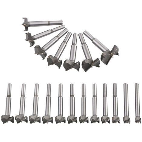 Mèches Bois 19PCS (10MM - 40MM) Fraise Carbure, L'installation de Portes Sphériques, Tiroirs, Mèches à Façonner Foret pour Faire Des Trous Propres à Fond Plat Dans Le Bois (1/5)