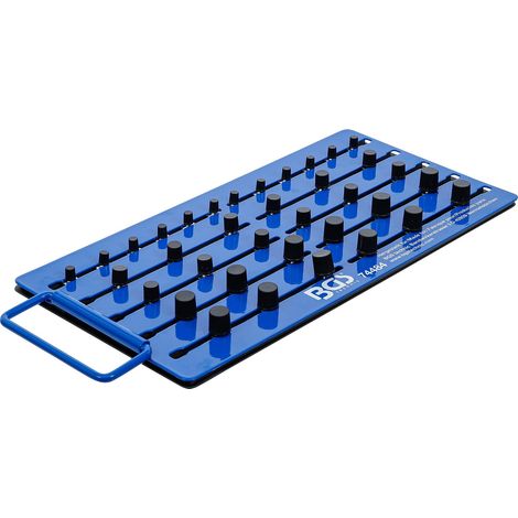 BGS Magnet-Stecktafel  con Außenvierkant  para 36  Steckschlüssel-Einsätze Antrieb  6,3 mm  (1/4")  / 10  mm (3/8")  / 12,5  mm (1/2")  - 74484 (1/5)