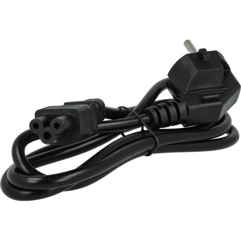 vhbw Netzkabel Schutzkontaktstecker kompatibel mit Vorwerk Kobold VR300, VR100, VR200 - C5 Micky Mouse Kleeblatt Buchse, 1,2 m (1/5)