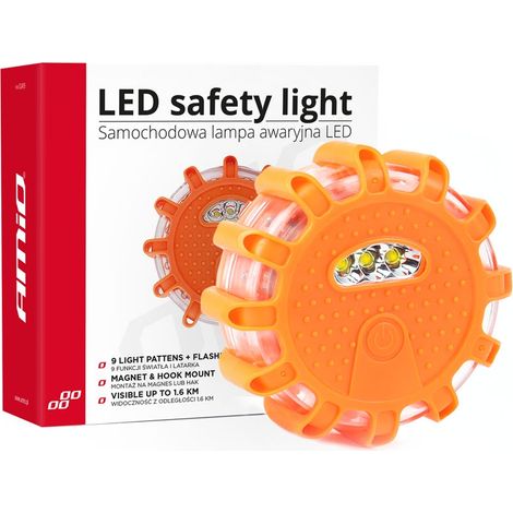 Lámpara de advertencia de emergencia con función de linterna 3xAAA IP65 12SMD + 3SMD amio-02499 (1/5)