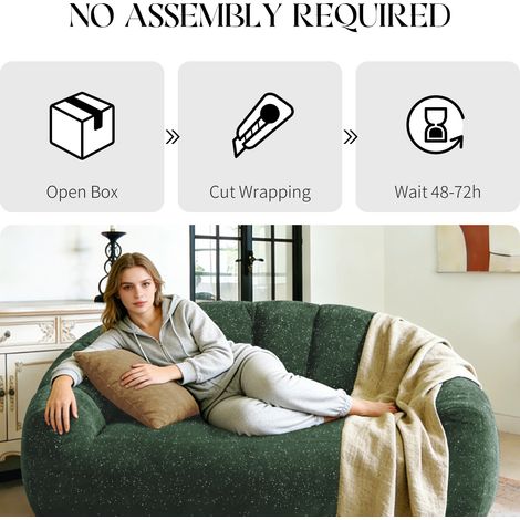 Canapé Patte d'Ours Ciel Étoilé, Fauteuil Poire Confortable avec Design Spacieux, Pouf Géant avec Accoudoirs et Rembourrage Inclus pour Salon et Chambre à Coucher. (1/5)