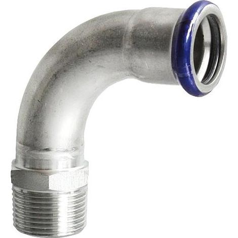 Raccord à sertir en acier inoxydable, contour M, coude de jonction 90° (fil. femelle/mâle) 22 mm x DN15 (1/2’’) (1/2)