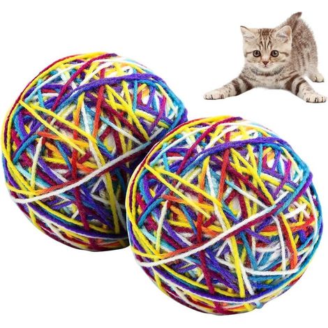 Interaktive Wollkatzenbälle mit Glöckchen – 2er-Set (1/5)