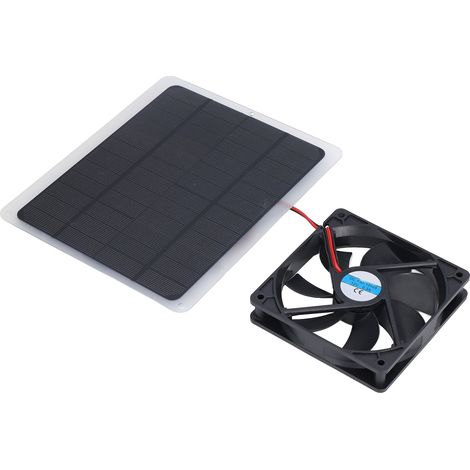 Ventilateur solaire 10W 12V, désodorisation efficace, économie d'énergie, portable, USB, extracteur d'air solaire pour niches pour animaux, camping-cars et serres (1/5)