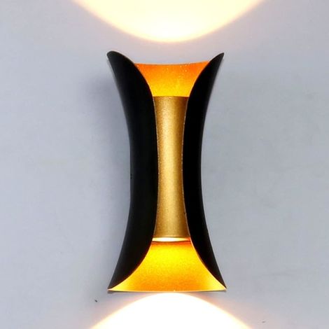 Applique murale LED 10W moderne, luminaire extérieur/intérieur en métal, lumière chaude 3000K, design orientable haut/bas, déco pour chambre, couloir, entrée, salon. (1/5)